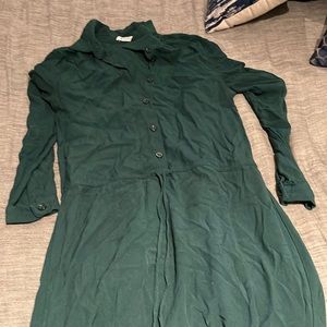 Long sleeve green dress